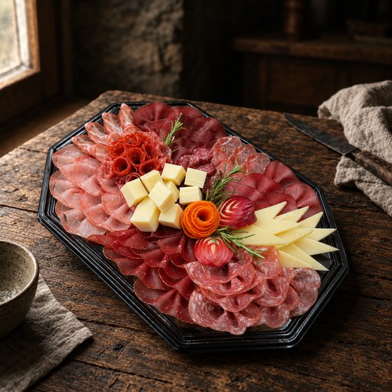 Trockenfleischplatte mit Käse